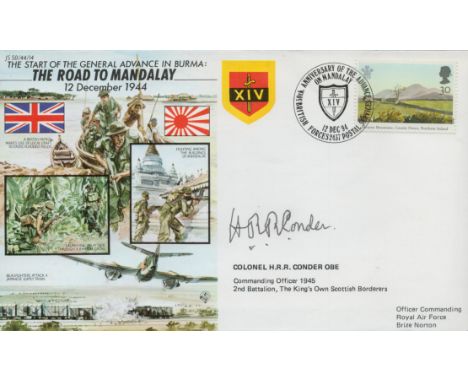 WW2. Colonel H. R. R. Conder OBE Signed The Road to Mandalay 12 December 1944 FDC. British Stamp with 12 Dec 94 Postmark. Goo