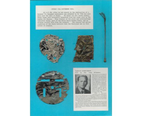 WW2 Battle of Britain Relics. Wreckage from Sgt Tadeusz Andruszkow's Hurricane P3939 that was shot down Over Dartford but Cra