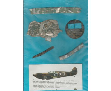 WW2. Squadron Leader George Denholm Pieces of Wreckage and Fuselage Skin from his Spitfire I L1067 Which Crashed on 30th Augu