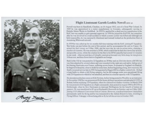 WW2 BOB FL/LT Gareth Leofric Nowell DFM, AE signed 7x5 black and white vintage photo. Failing to enrol in the RAFVR without p