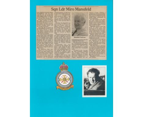 WW2. Sqn Ldr Miro Mansfield Signed Note/Letter Dated 13th March 1970. Good condition. All autographs are genuine hand signed 