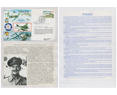 WW2 BOB GRP/CPT F. R. Carey CBE, DFC, AFC, DFM signed Battle of Britain The Major Assault 1-8 August 1940 FDC PM First Day of