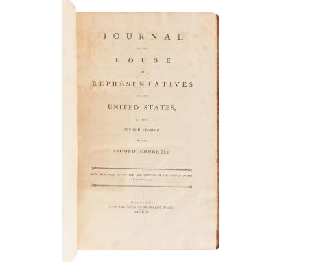 [UNITED STATES HOUSE OF REPRESENTATIVES]. &nbsp;Journal of the House of Representatives of the United States, at the Second S