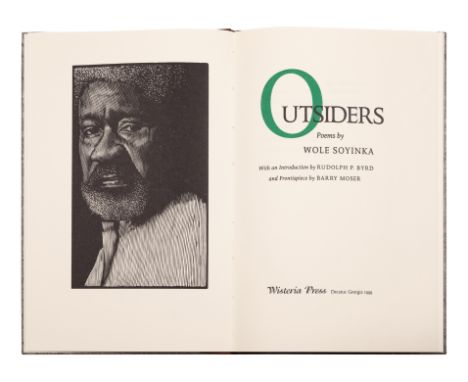 [MOSER, Barry, illustrator].   SOYINKA, Wole. Outsiders. Decatur, GA: Wisteria Press, 1999.  8vo. Frontispiece by Barry Moser