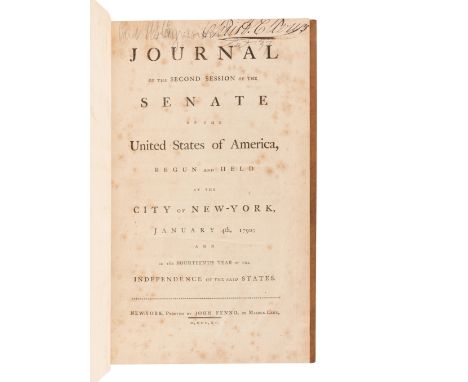 [UNITED STATES SENATE]. Journal of the Second Session of the Senate of the United States of America, Begun and Held at the Ci