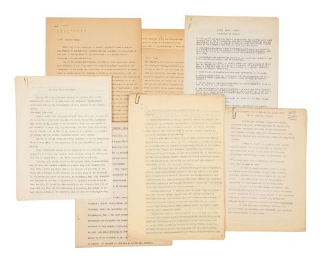 [FRANK LLOYD WRIGHT]. A collection of 15 carbon typescripts of lectures and speeches, 1929 or later, comprising: &nbsp;"The C