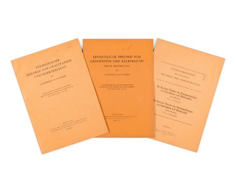 EINSTEIN, Albert (1879-1955).   A group of offprints, comprising:  "Zu Kaluzas Theorie des Zusammenhanges von Gravitation und