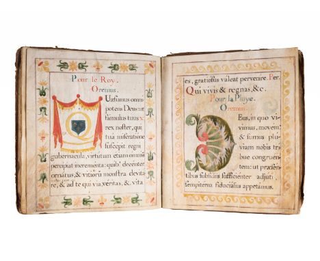 [BOOK OF HOURS]. A Decorated Prayer Book. (France: Second half of the 17th century or later). &nbsp;11 x 9 inches (267 x 235 