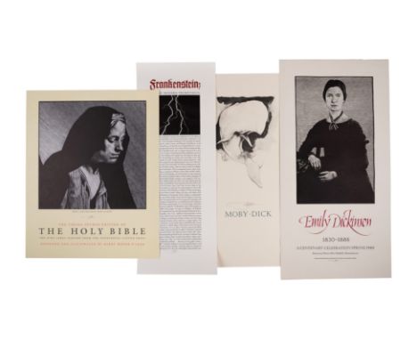 [BROADSIDES & POSTERS]. Group of 7 broadsides and posters illustrated by Moser announcing publication or literary events rela