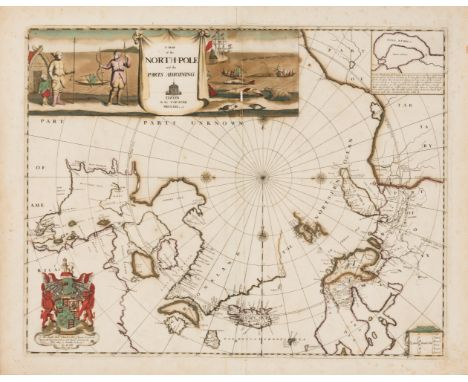 PITT, Moses (1654-1696). &nbsp;A Map of the North-Pole and the Parts Adjoining. Oxford, 1680 (or later). &nbsp;Engraved map o