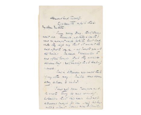 DICKENS, Charles (1812-1870). Autograph letter signed ( "CD"), to [Thomas] Mitton ( "My Dear Mitton"). Devonshire Terrace, 18