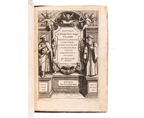 MAGNI, Pietro Paolo (b. 1525). Discorsi intorno al sanguinar i corpi humani il modo di ataccare le sanguisuche e ventose a fa