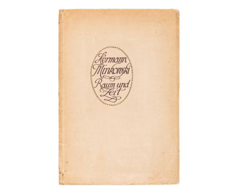 MINKOWSKI, Hermann (1864-1909). Raum und Zeit. Offprint from: Jahresbericht der Deutschen Mathematiker-Vereinigung. Volume 18