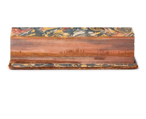 [FORE-EDGE PAINTING]. CLAUSTRE, Andre de. Histoire de Thamas Kouli-Kan, Roi de Perse.... Paris: Briasson, 1743.12mo (163 x 98