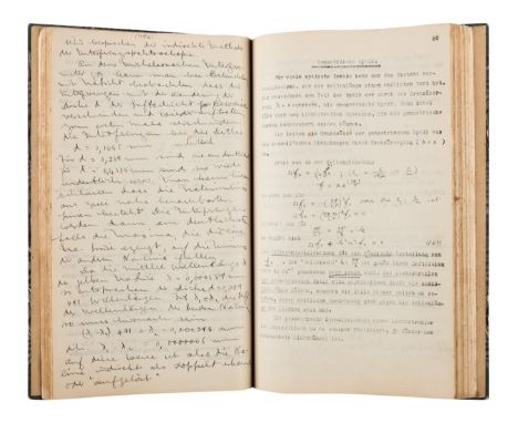 BORN, Max. (1882-1970) Mimeograph typescript, completed in manuscript, of lectures in physics: "Theorie der Warme Vorlesung i