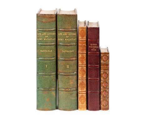 [FINE BINDINGS] -- A group of 4 works in 5 volumes in finely bound, comprising:CUNNINGHAM, Peter. The Story of Nell Gwyn: and