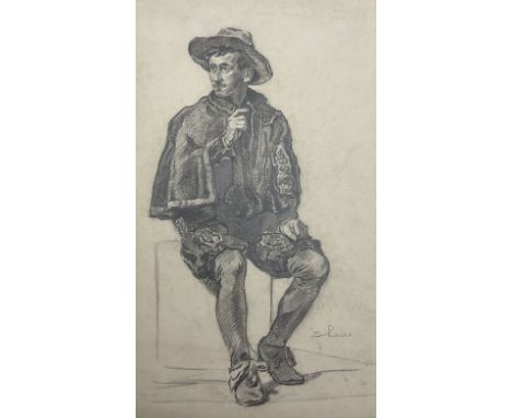 English School (Mid 20th century): Portrait of a Seated Gentleman, pencil indistinctly signed, with Examined South Kensington