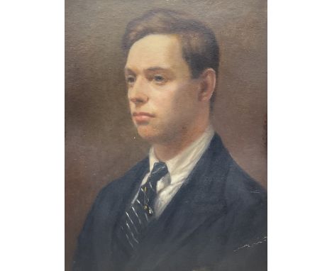 Arthur Major (Scarborough Early 20th century): Head and Shoulders Portrait of 'Charles Robert Baker', oil on board unsigned 5