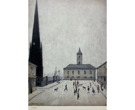 After Laurence Stephen Lowry (British 1887-1976): 'Old Town Hall - Middlesbrough', limited edition colour print numbered 663/