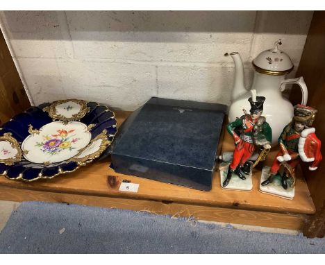 Meissen floral painted dish, Royal Copenhagen coffee pot, other ceramics and glassVery good condition with no chips, cracks o