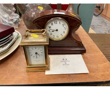 Mappin &amp; Webb carriage clock and another mantle clock