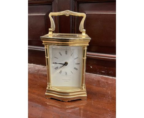 Brass carriage clock by Dipple &amp; Son of Norwich