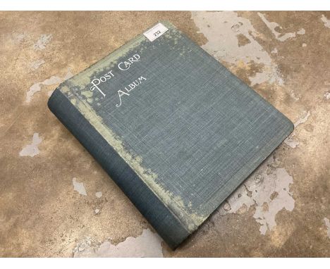 Vintage postcard album containing approximately 100 cards