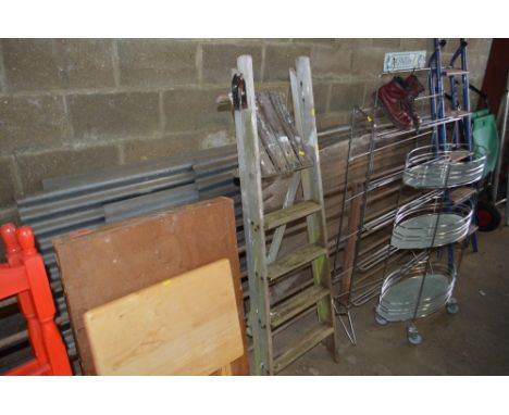 A wooden step ladder