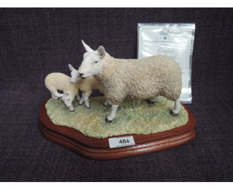 A Border Fine Arts study, North Country Cheviot Ewe with Scotch Half-Bred Lambs L147, limited edition 748/950, boxed