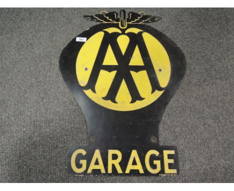 A Vintage 'AA Garage' Forecourt Enamel Sign by Franco Signs, SW1, Double Sided.
