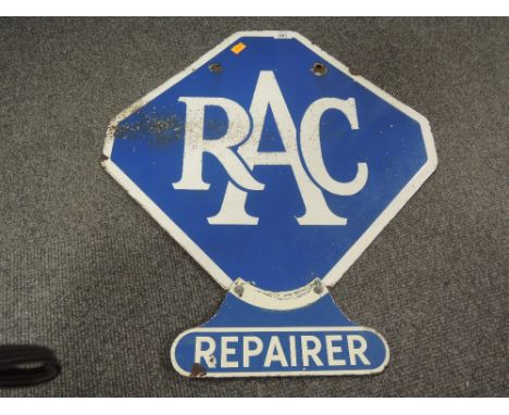An RAC double sided enamel sign ' Repairer ' for garage forecourt  