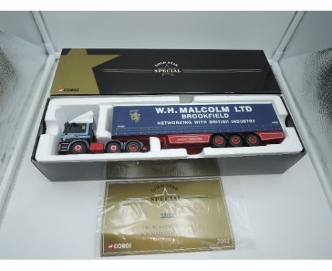 A Corgi Gold Star Special edition 1:50 scale diecast advertising articulated wagon, W.H Malcolm Ltd, mirrors attached, boxed 