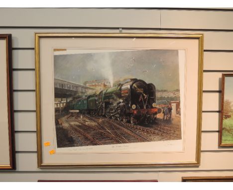 A framed print after Terence Cuneo, The Golden Arrow