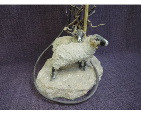 A Dent Crafts Centre lamp, Swaledale Ewe and Ram
