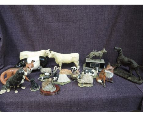 A selection of resin and ceramic animal studies including Stef, Heredities, North Light Coopercraft etc along with a white me