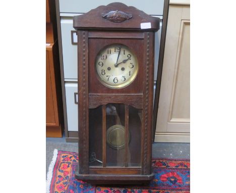 OAK CASED WALL CLOCK