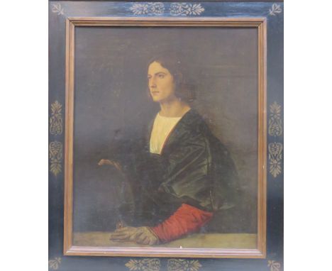 FRAMED PORTRAIT PRINT WITHIN EBONISED FRAME, APPROXIMATELY 59cm x 49cm