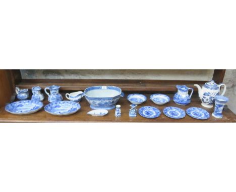 PARCEL OF VARIOUS BLUE AND WHITE CERAMICS INCLUDING PAIR OF CAULDON WAVE EDGED DISHES, COPELAND SPODE ITALIAN AND MASONS, ETC