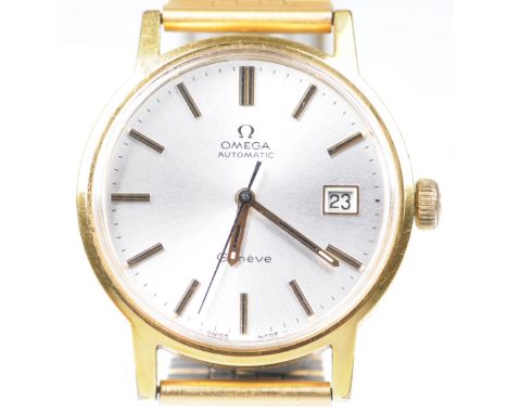 Omega: An automatic Geneve bracelet watchThe circular silvered dial, with applied baton hour markers, outer minute track, dat