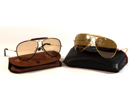 Two pairs of vintage Ray-Ban Bausch & Lomb sunglassesTo include a pair of Tortuga general sunglasses with RB-50 mirrored lens
