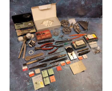 Amended image - Watchmaker's Tools - Incabloc driving tool for shock-absorber; Gauge for B.C.L.&amp;oVA crystals; set of mm s