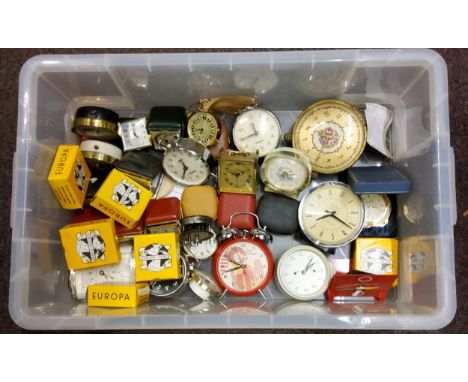 Horology - Various alarm and travel clocks including many boxed Europa travel alarm clocks; Ronald McDonald alarm clock; othe