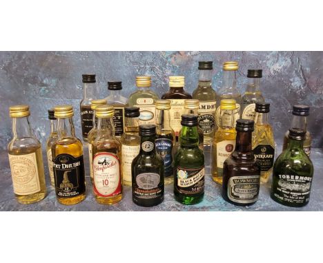 Scotch Whisky miniatures including Glen Turret 18yrs; another 10yrs; Glenfarcas 10yrs; Bowmore 12yrs; Benromach 12yrs; The Ba