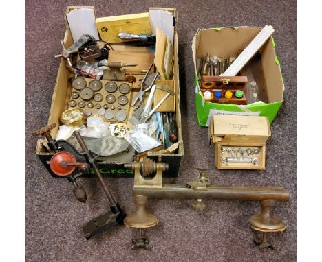 Horology - Watchmaker's Tools - a variety of specialist clock repair tools and equipment including Bergeon-Vigor bushings, vi