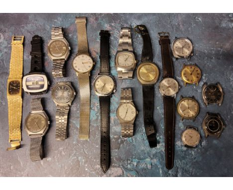 Watches - various gentlemans wristwatches, mainly manual movements including Lanco; Tara; Pilot 25 Jewel; Ingersoll Digital, 