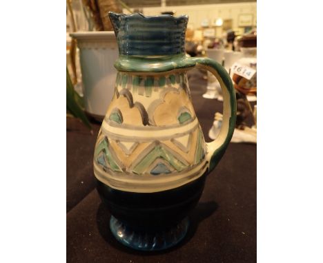 Myott hand painted jug H: 20 cm  CONDITION REPORT: Paint scrape to lid no other damage