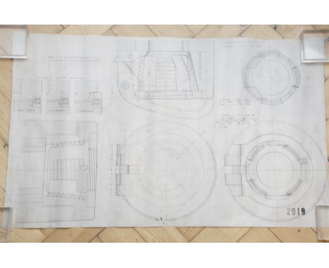 [ Artillery, US, Driggs-Schroeder, circa late 19th / early 20th Century] A group of blue prints and technical drawings pertai