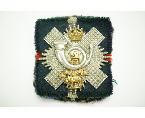 A George V - VI Highland Light Infantry warrant officer's cap badge by Anderson of Edinburgh