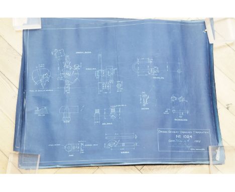 [ Artillery, US, Driggs-Schroeder, circa late 19th / early 20th Century] A group of blue prints and technical drawings pertai