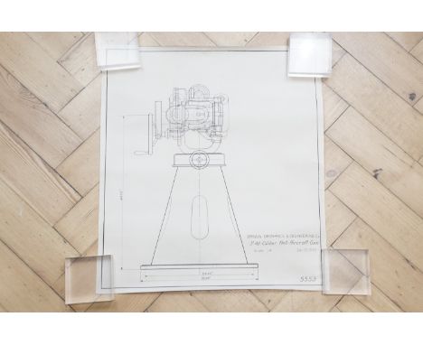 [ Artillery, US, Driggs-Schroeder, circa late 19th / early 20th Century] A group of blue prints and technical drawings pertai